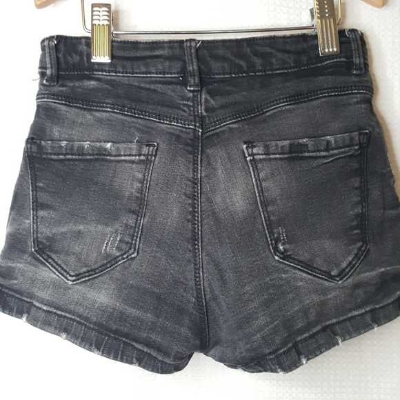 Original Marines Girls 8 Distressed Black Denim Jean Shorts - Picture 2 of 3